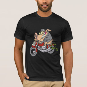 biker hog pig motorcycle bike cartoon T-Shirt