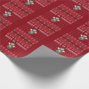 Biker In Training Ugly Christmas Sweater Wrapping Paper