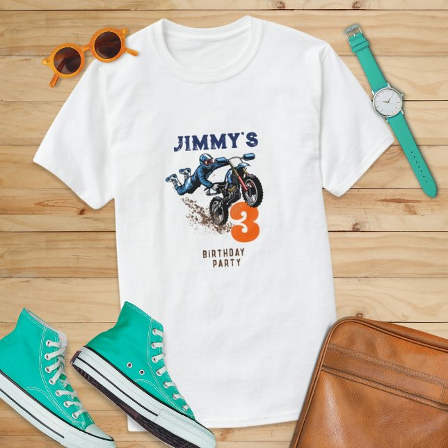 Biker Kid Dirt Stunt Bike Birthday T-Shirt (Creator Uploaded)