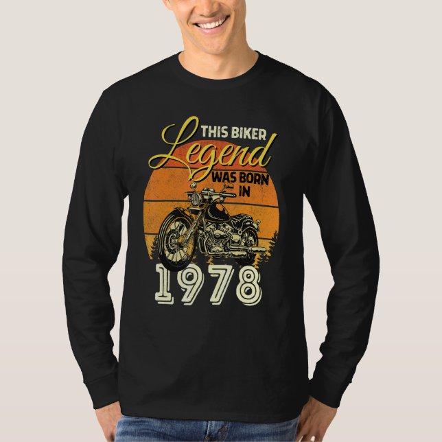 Biker Legend Men Motorcycle Biker Legend Was Born  T-Shirt (Front)