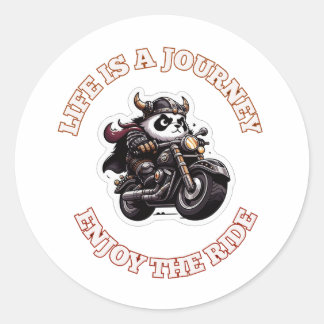 Biker Life is a Journey Classic Round Sticker