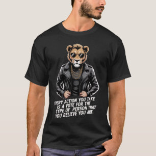 Biker Lion Motivational Quote Tee Every Action I