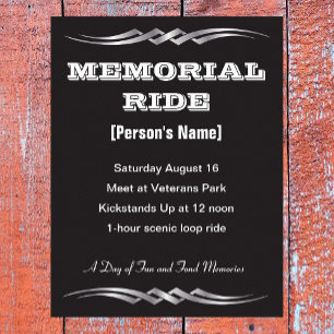 Biker Memorial Ride invitation  Poster