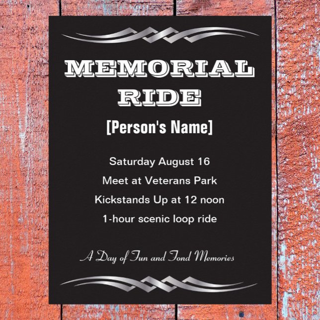 Biker Memorial Ride invitation  Poster (Creator Uploaded)