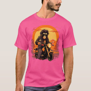 Biker Monkey Riding Motorbike T-Shirt