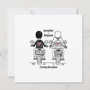 Biker Motorcycle Evening Wedding Invitation