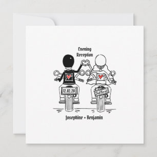 Biker Motorcycle Evening Wedding Invitation
