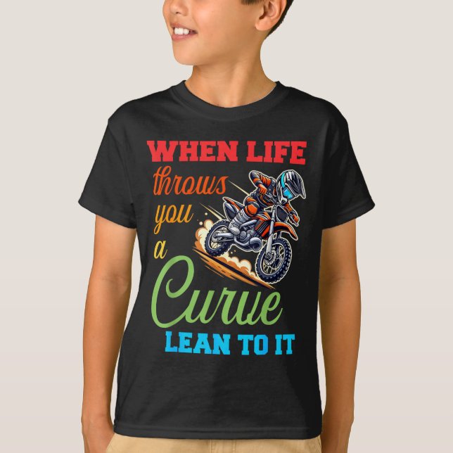 Biker Motorcycle Lover When Life Throws You A Curv T-Shirt (Front)