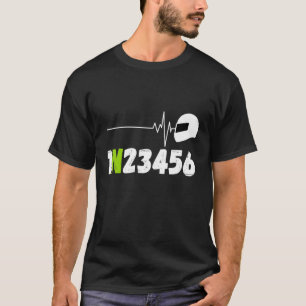 Biker Motorcycle Rider Ecg Heartbeat Two Wheels 1n T-Shirt