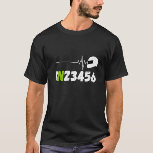 Biker Motorcycle Rider ECG Heartbeat Two Wheels 1N T-Shirt