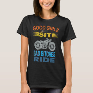 Biker Motorcycle Saying Retro Style Girl T-Shirt