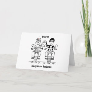 Biker Motorcycle Wedding Card