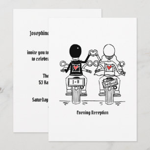 Biker Motorcycle Wedding Evening Reception Invitation