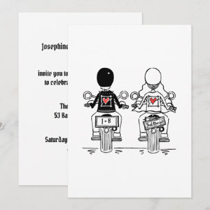 Biker Motorcycle Wedding Evening Reception Invitation