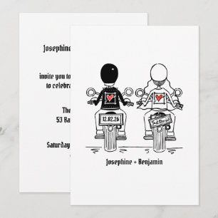 Biker Motorcycle Wedding Evening Reception Invitation