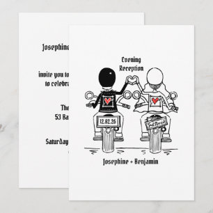 Biker Motorcycle Wedding Evening Reception Invitation