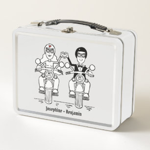 Biker Motorcycle Wedding Gift Metal Lunch Box