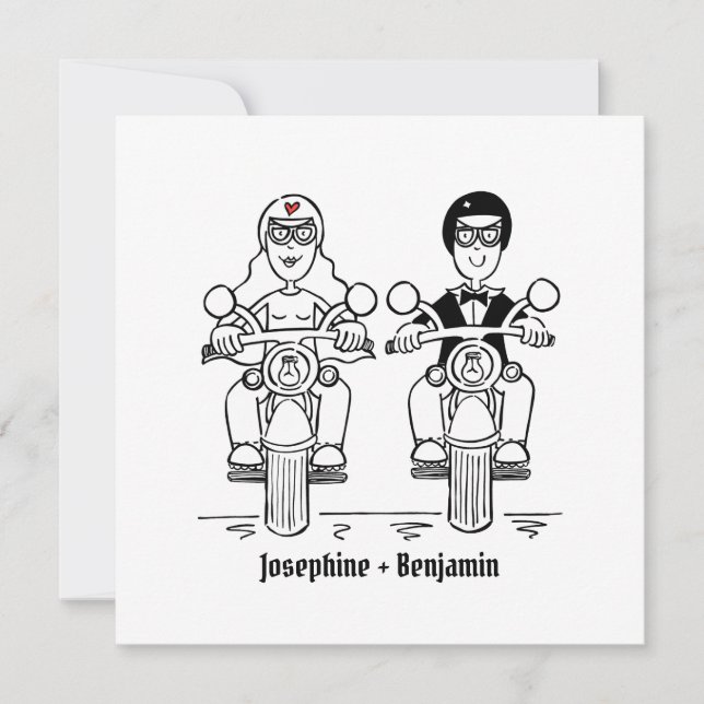 Biker Motorcycle Wedding Invitation (Front)