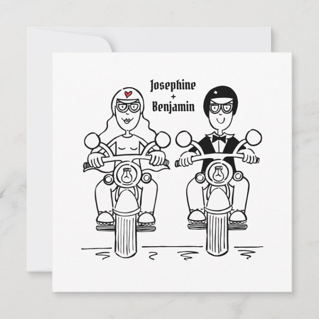 Biker Motorcycle Wedding Invitation (Front)
