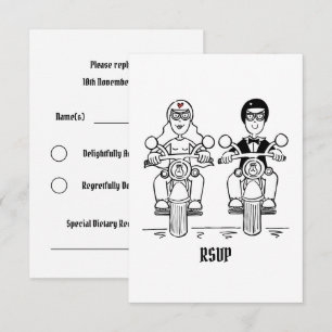 Biker Motorcycle Wedding RSVP to Invitation