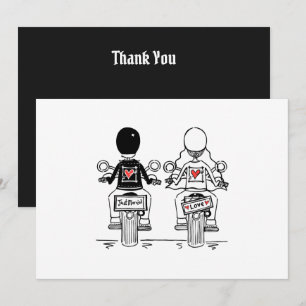 Biker Motorcycle Wedding  Thank You Card