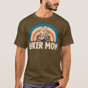 Biker Mum Bicycle Retro Cyclist Riding Bike 208 T-Shirt
