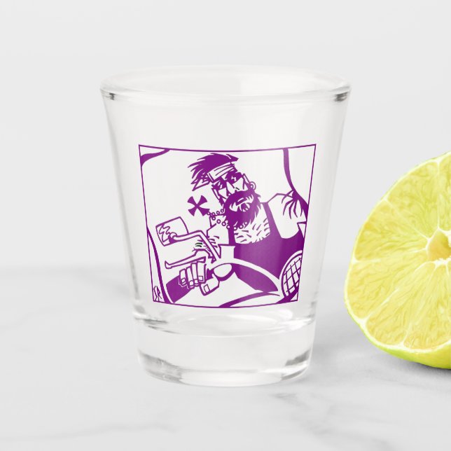 Biker purple shot glass (Front)