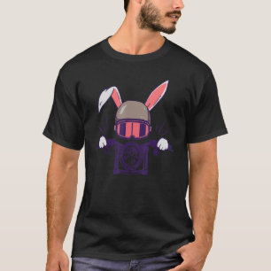 Biker Rabbit with Helmet and Goggles Lovely Easter T-Shirt