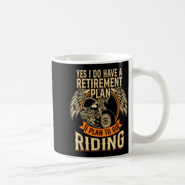 Biker retirement lifestyle motorcycle chopper low coffee mug (Right)