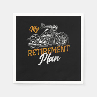Biker Retrovintage My Retirement Plan Grandpa Napkin