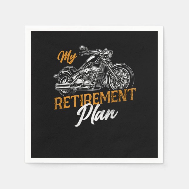 Biker Retrovintage My Retirement Plan Grandpa Napkin (Front)