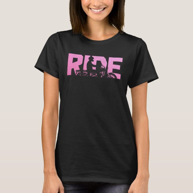 Biker RIDE Motorcycle  2 T-Shirt (Front)