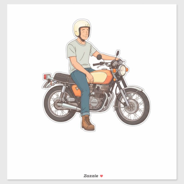 Biker Riding a Motorcycle  (Sheet)