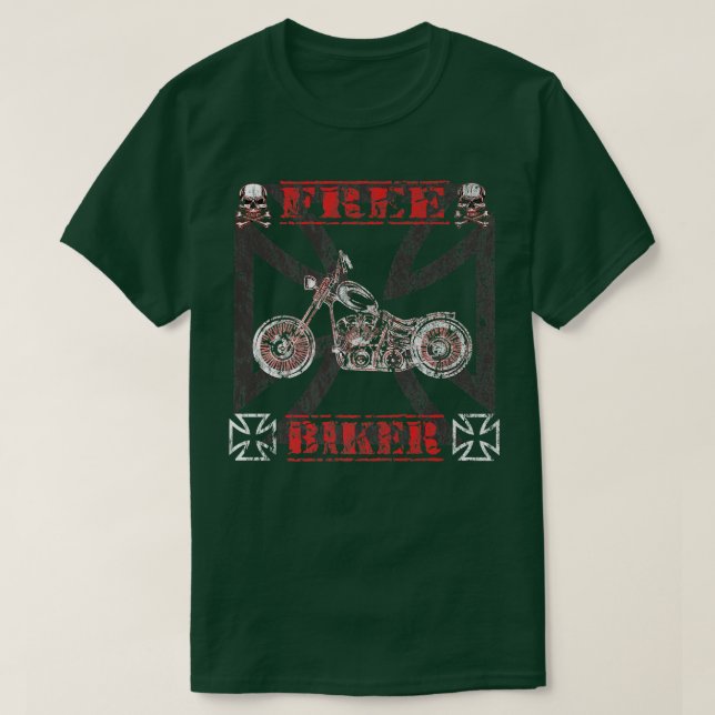 Biker Rocker Motorcycle Bike Biking Racing Motorcy T-Shirt (Design Front)