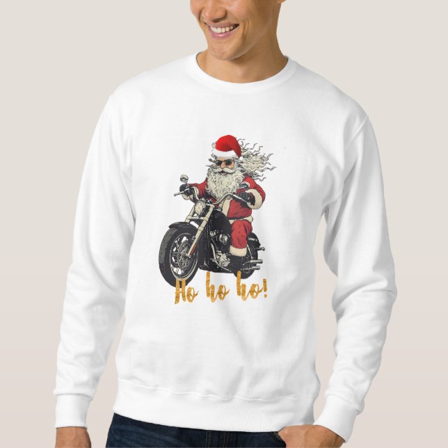 Biker Santa Christmas Sweatshirt (Front)