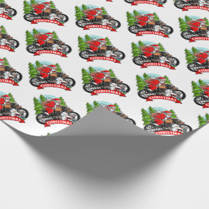 Biker Santa Christmas Wrapping Paper