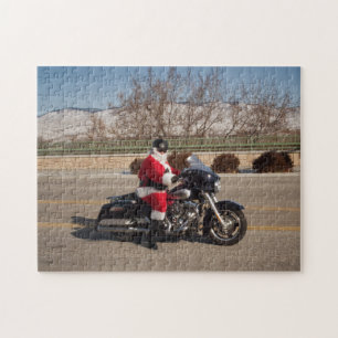 Biker Santa Claus Motorcycle puzzle