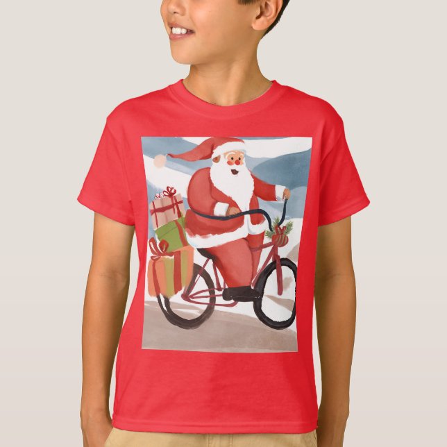 Biker santa claus T-Shirt (Front)
