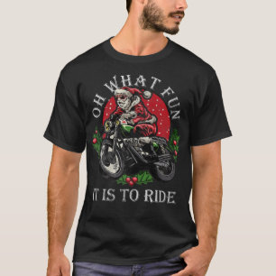 Biker Santa Motorcycle Fan Merry Christmas Xmas Ho T-Shirt