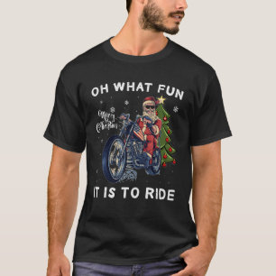 Biker Santa Motorcycle Fan Merry Christmas Xmas Ho T-Shirt