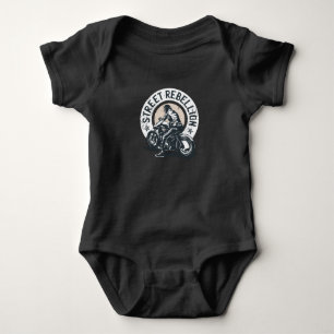 Biker Scorcher on a Motorcycle Baby Bodysuit