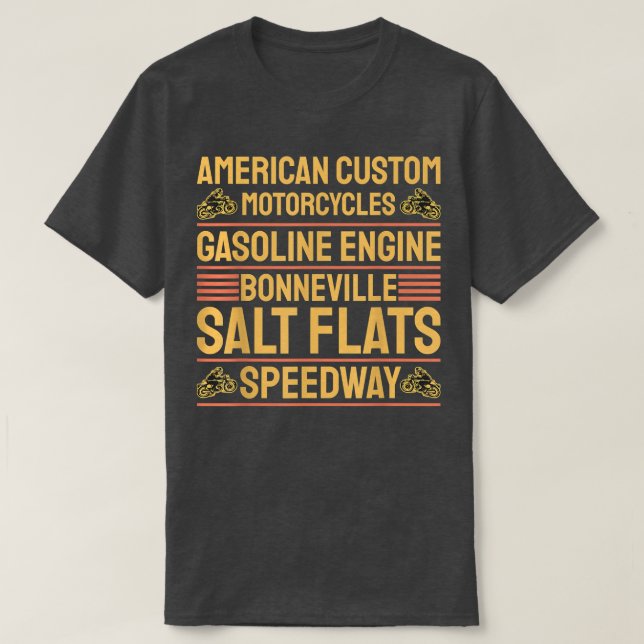 Biker Shirts For Men Women Bonneville Salt Flats M (Design Front)