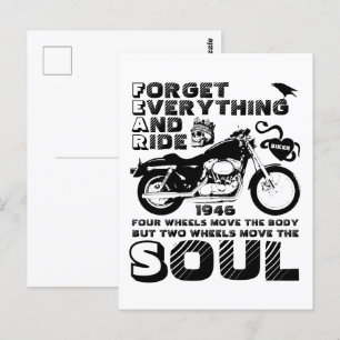 Biker Soul, Personalised Date of Birth Postcard