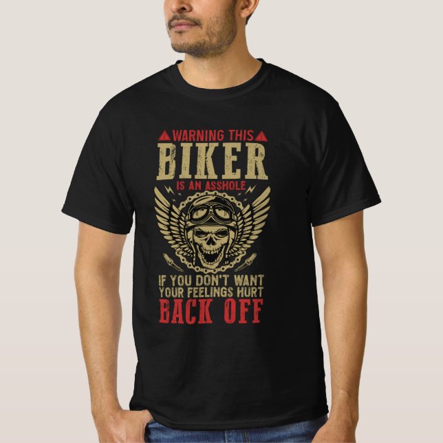 Biker T-shirt, authentic look T-Shirt (Front)