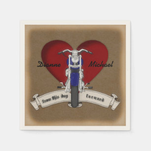 Biker Tatt Motorcycle Tattoo Wedding Napkins