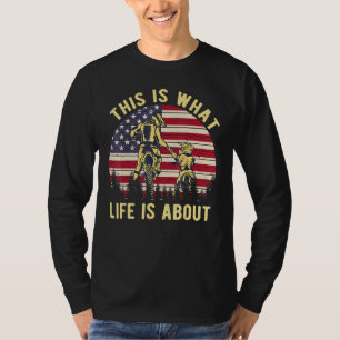 Biker This Is What Life Is About American Retro Fl T-Shirt