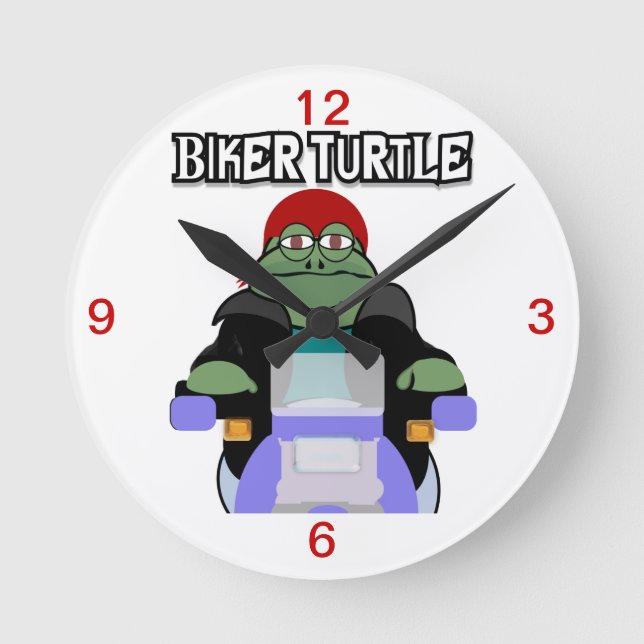 Biker Turtle Clock (Front)