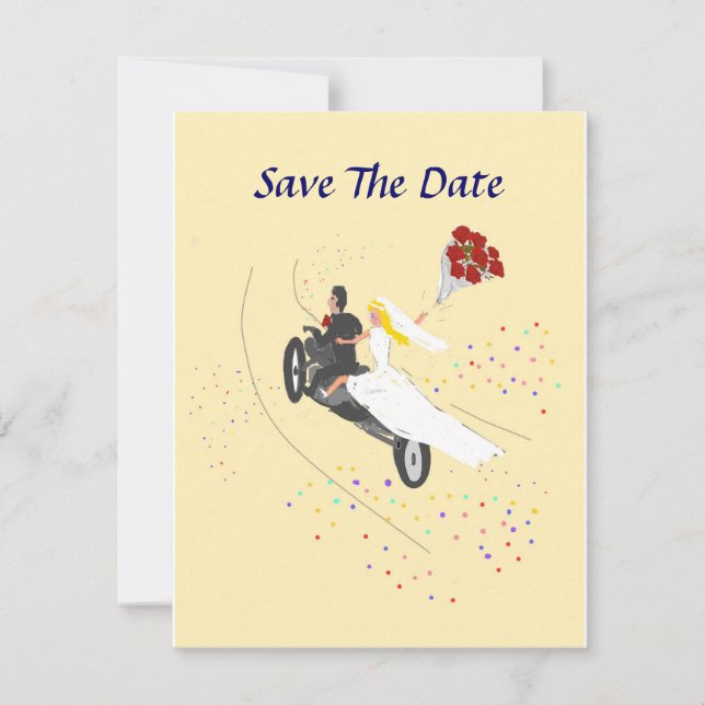 Biker Wedding Save The Date Invitation (Front)
