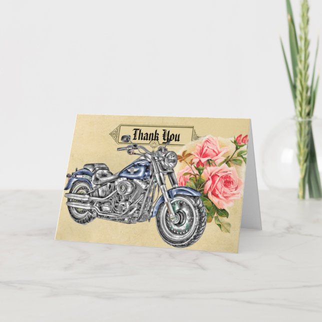 Biker Wedding Thank You Card (Front)