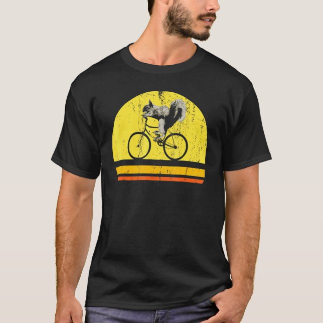Biker Wildlife Forest Animal Nature Cycling Squirr T-Shirt (Front)